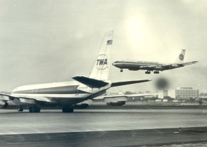 Boeing 707's of Two Iconic Airlines at Los Angeles International Airport sometime in 1969.