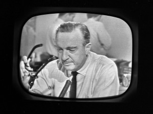 CBS newscaster Walter Cronkite announces the death of President John F. Kennedy. (CBS/Landov)